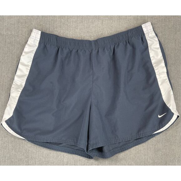VTG Nike Track Shorts Men 2XL Navy Blue White Y2K Running Vintage Style Training - Picture 1 of 10
